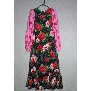 KITRI Maxi Dress Womens 6 Mixed Print Floral Polka Dot Kitschy Boho